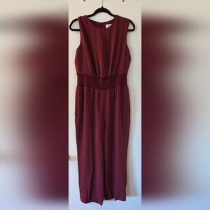 Calvin Klein Burgundy Sleeveless Jumpsuit